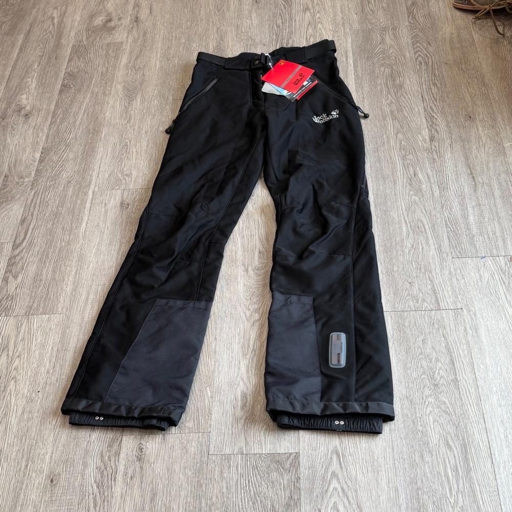 Jack‎ Wolfskin Womens Snow Shelter Pants Black Stormlock RECCO Ski Snowboard 28